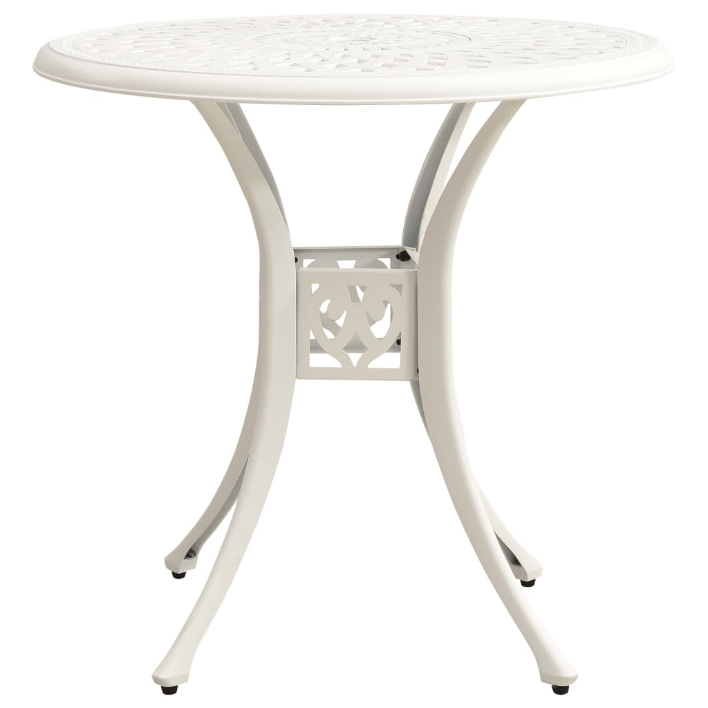 vidaXL Garden Table White 78x78x72 cm Cast Aluminium