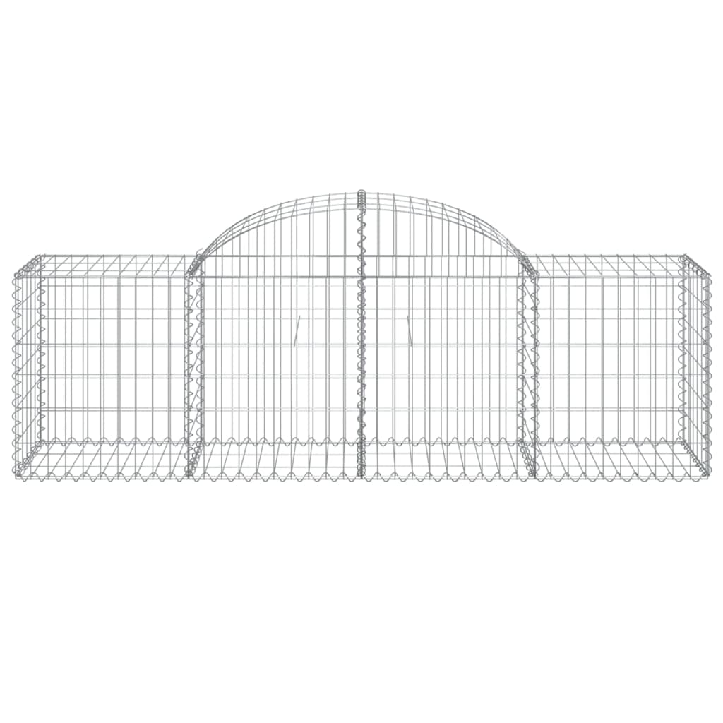 vidaXL Arched Gabion Baskets 4 pcs 200x50x60/80 cm Galvanised Iron