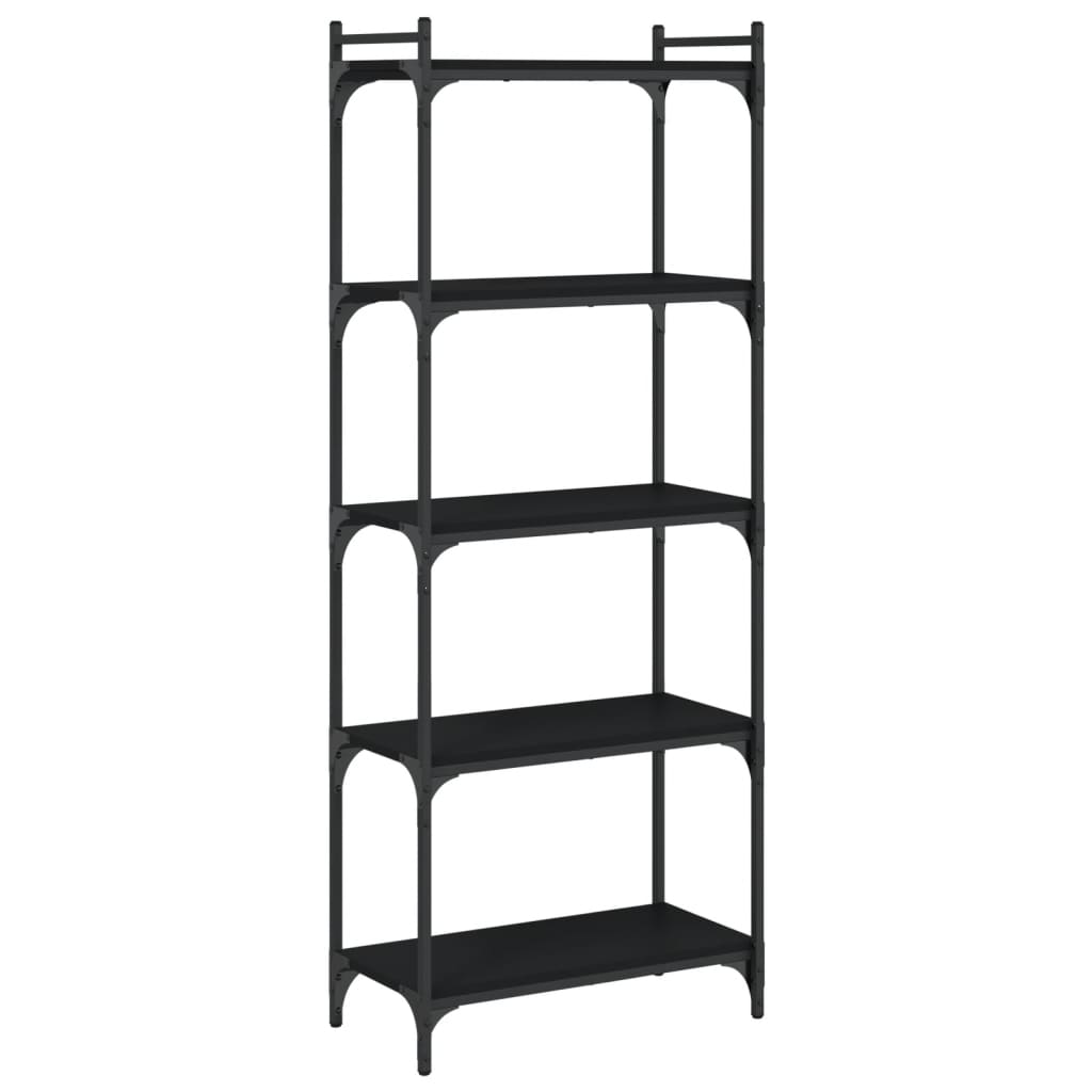 vidaXL Bookcase 5-Tier Black 60x30x154 cm Engineered Wood