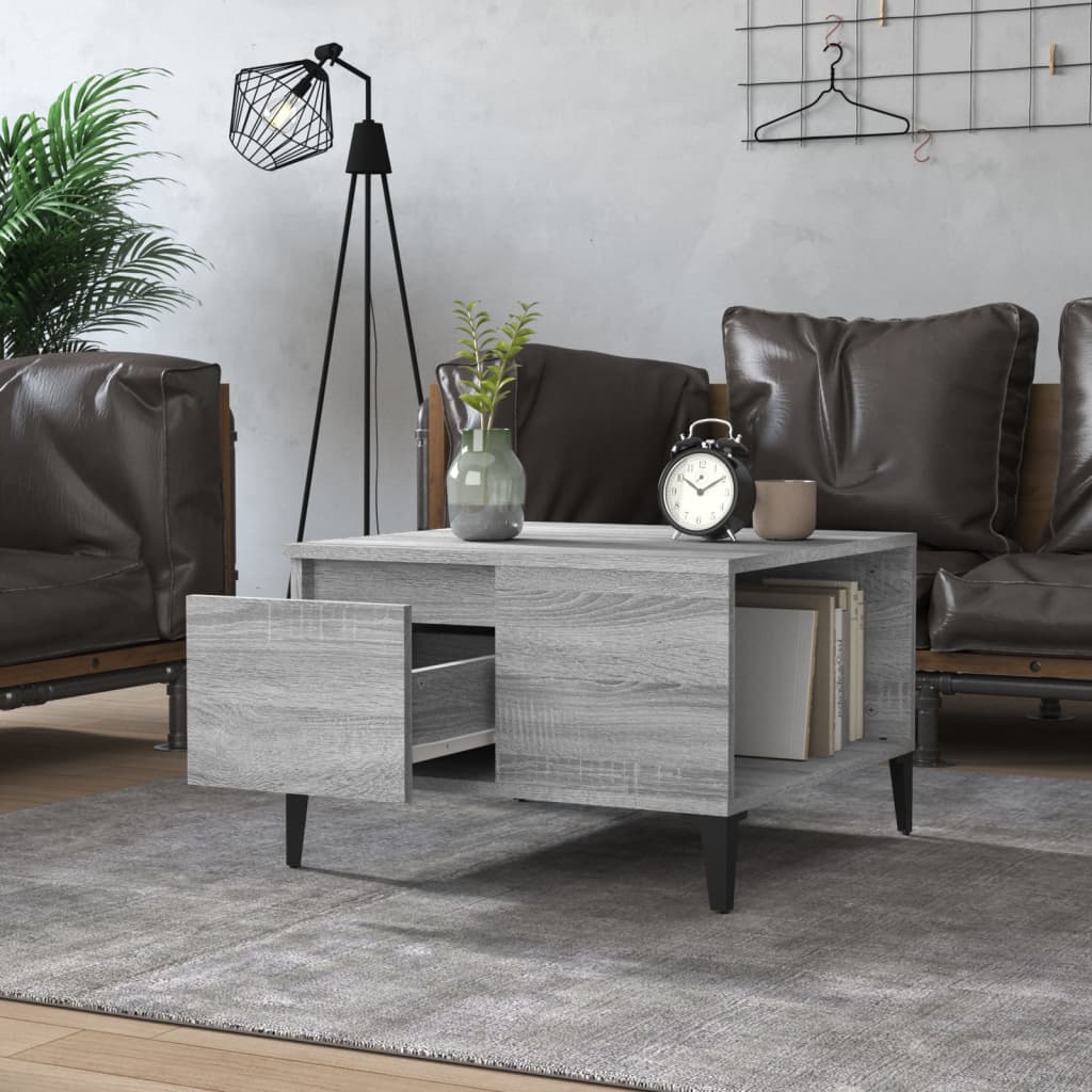 vidaXL Coffee Table Grey Sonoma 55x55x36.5 cm Engineered Wood