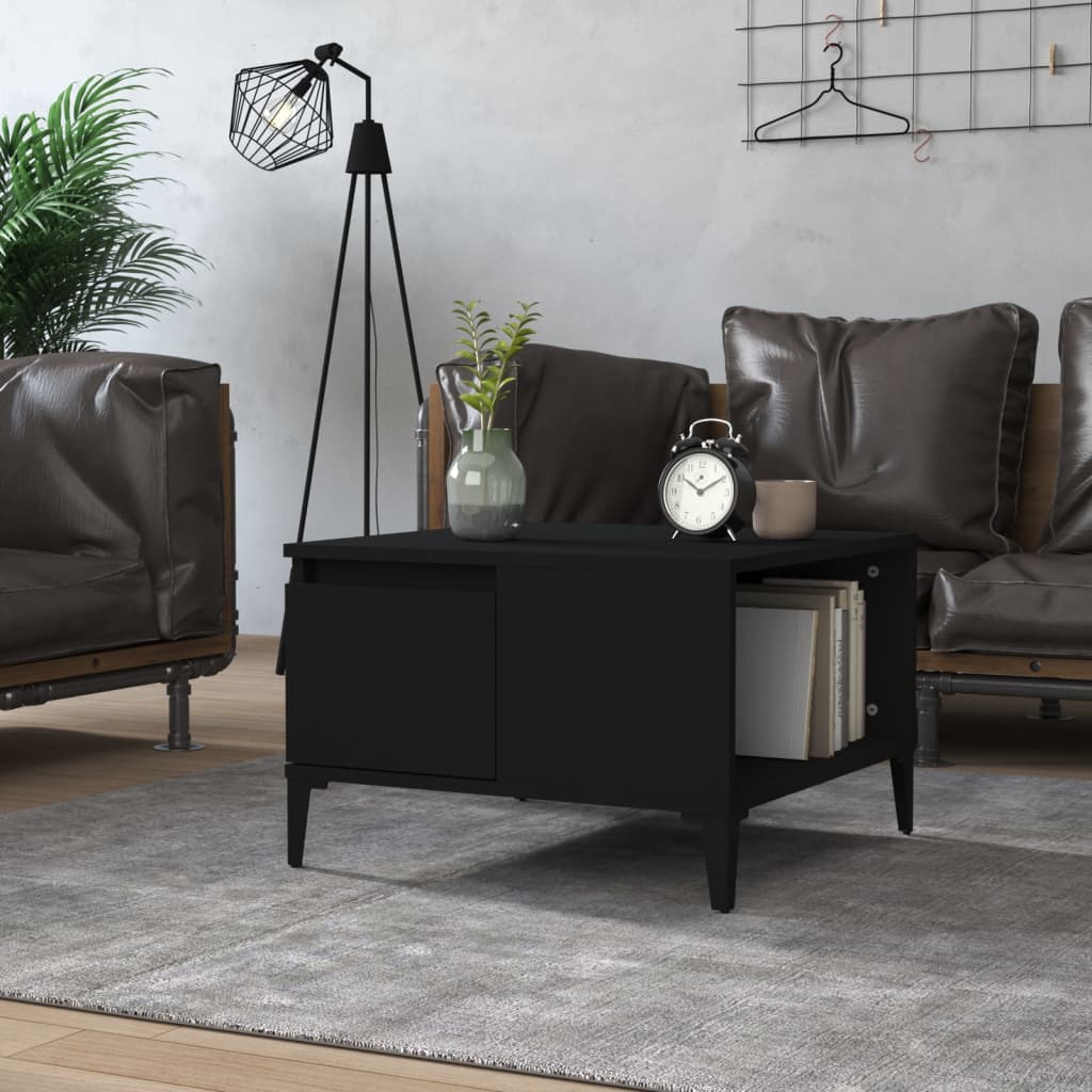 vidaXL Coffee Table Black 55x55x36.5 cm Engineered Wood