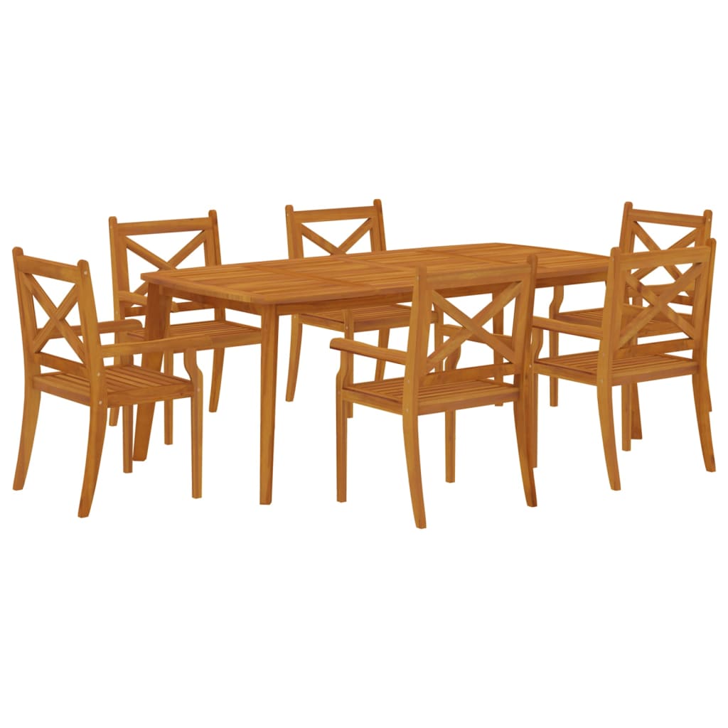 vidaXL 7 Piece Garden Dining Set Solid Wood Acacia