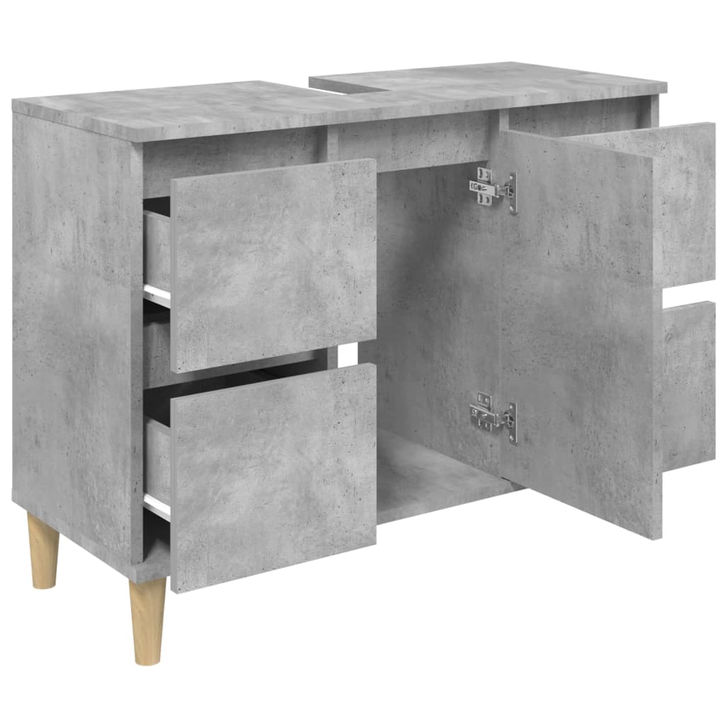 vidaXL Sink Cabinet Concrete Grey 80x33x60 cm Engineered Wood