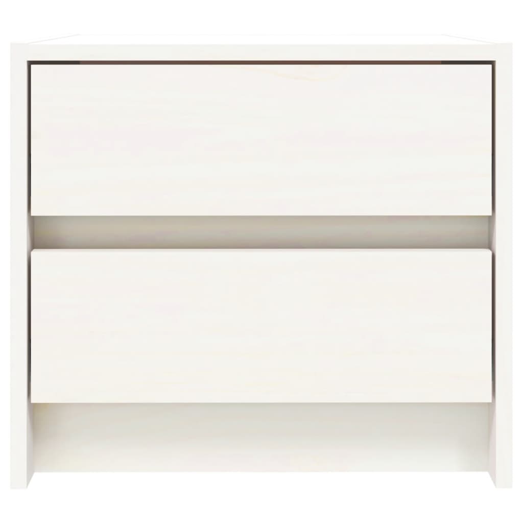 vidaXL Bedside Cabinet White 40x31x35.5 cm Solid Wood Pine