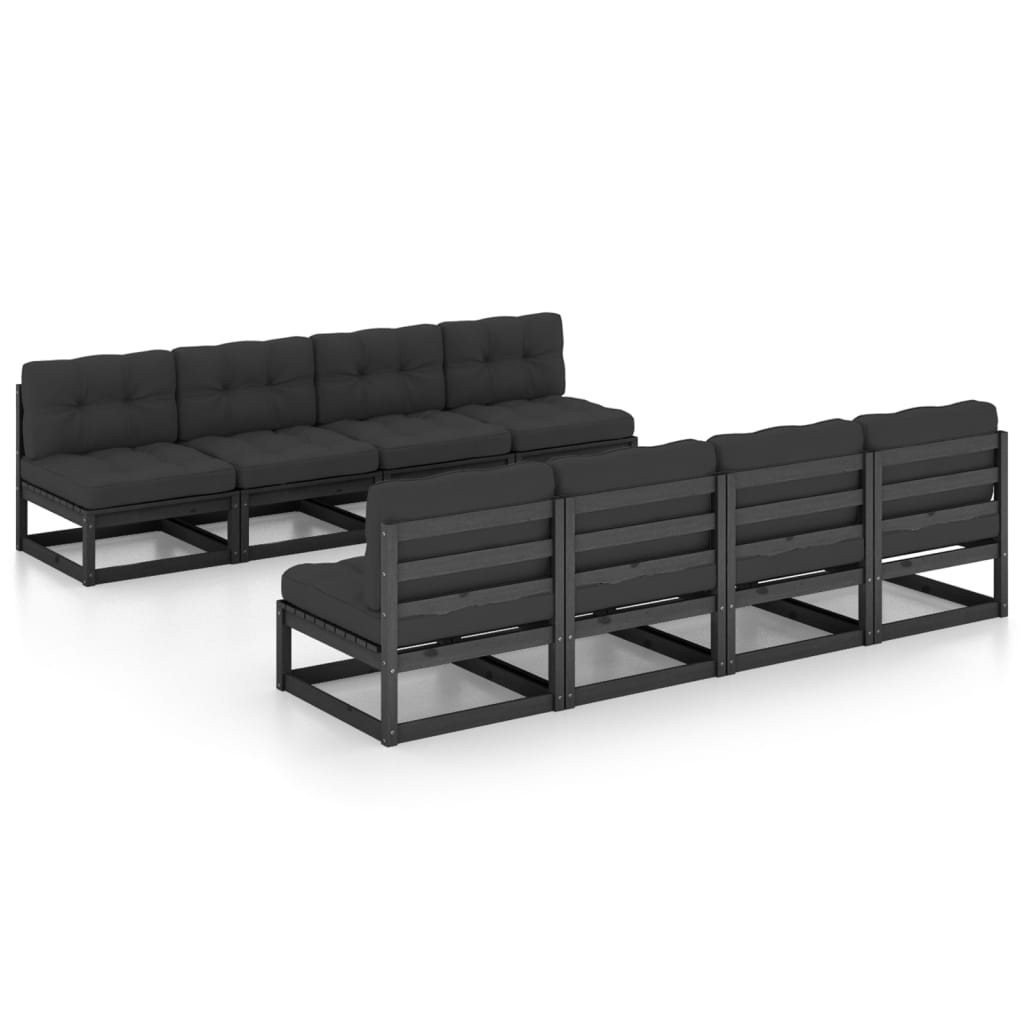 vidaXL 9 Piece Garden Lounge Set with Cushions Solid Pinewood