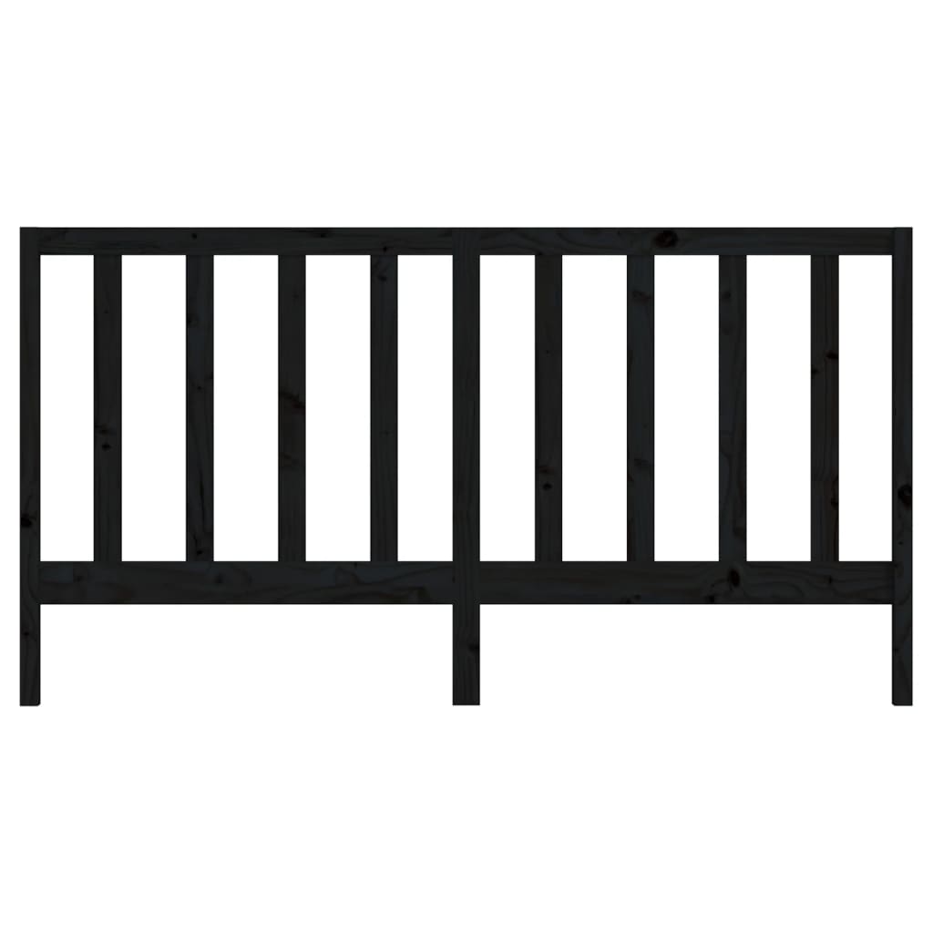 vidaXL Bed Headboard Black 186x4x100 cm Solid Wood Pine