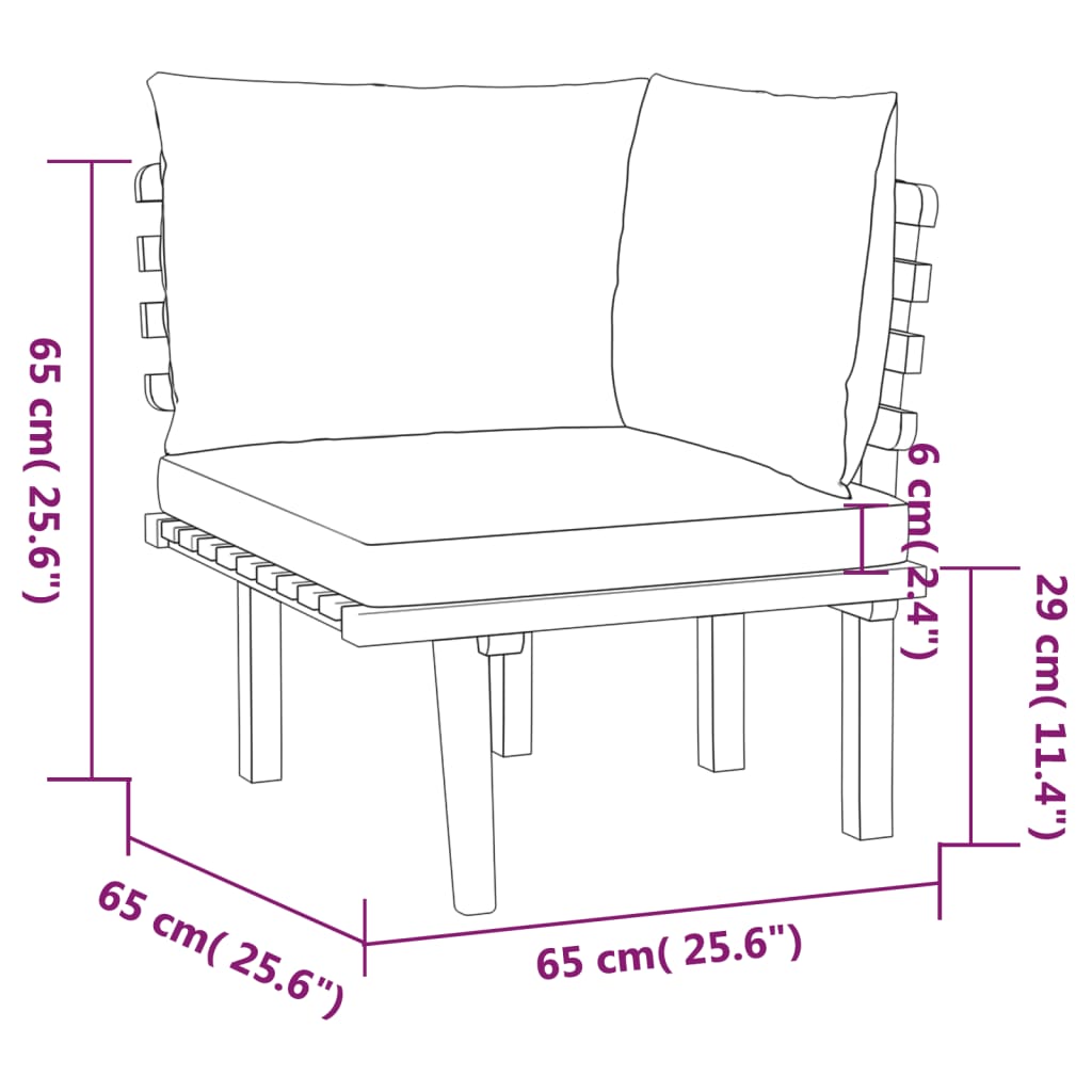 vidaXL 7 Piece Garden Lounge Set with Cushions Solid Wood Acacia