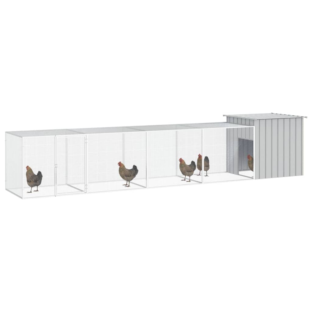 vidaXL Chicken Cage Grey 500x91x100 cm Galvanised Steel