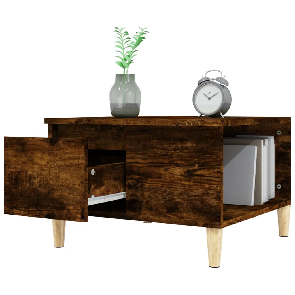 vidaXL Coffee Table Smoked Oak 55x55x36.5 cm Engineered Wood