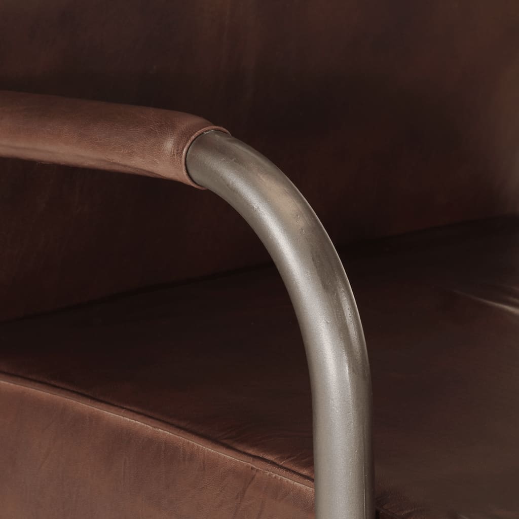 vidaXL Sofa Chair Brown Real Leather