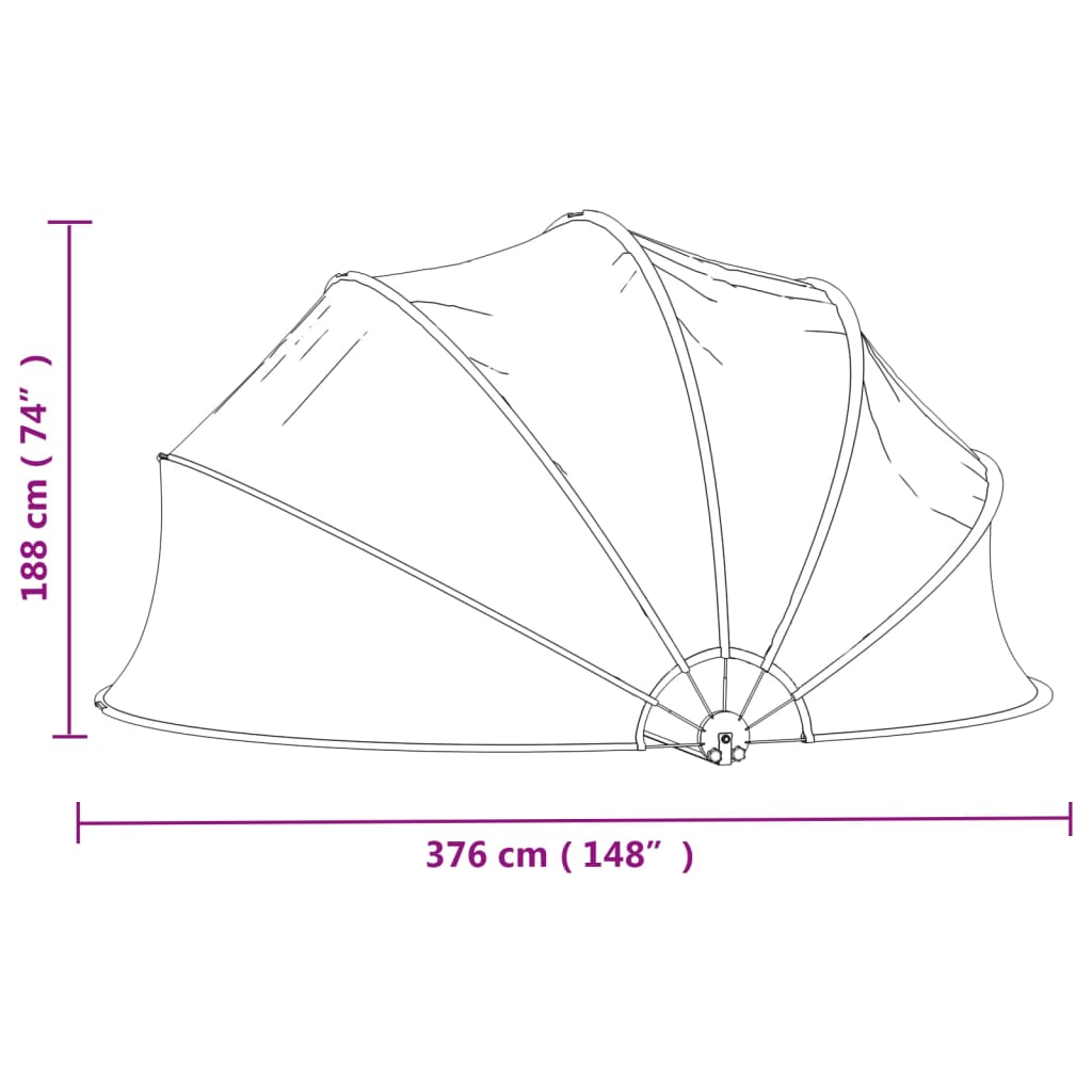 vidaXL Pool Dome Round 376x188 cm PVC