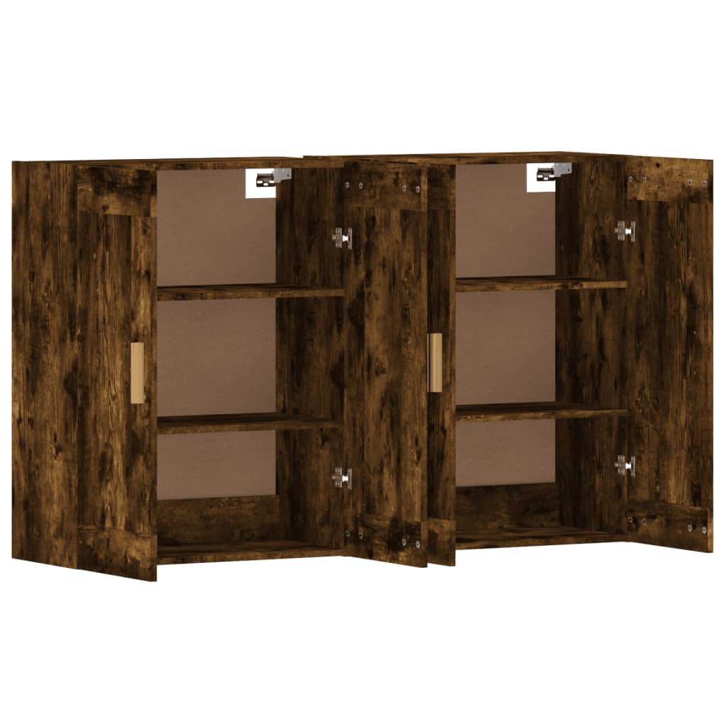 vidaXL Wall Mounted Cabinets 2 pcs Smoked Oak Engineered Wood