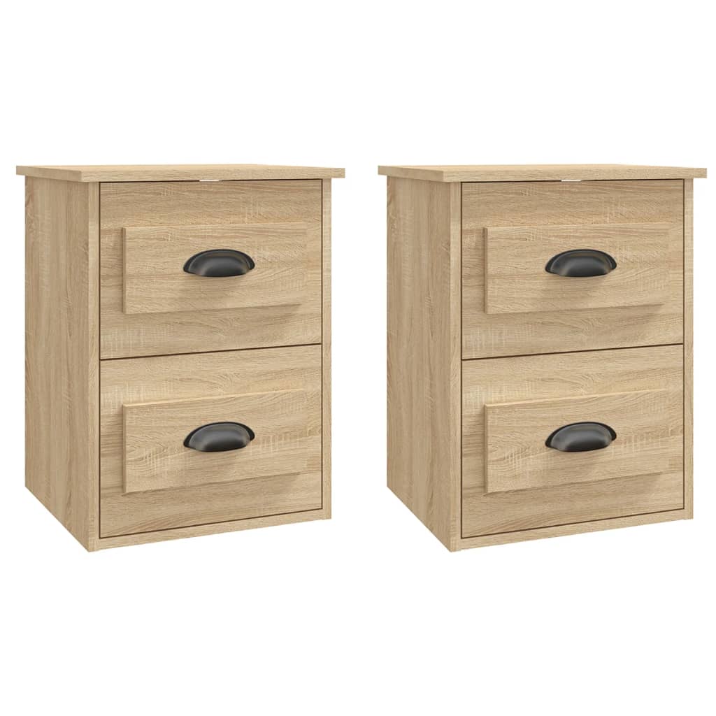 vidaXL Wall-mounted Bedside Cabinets 2 pcs Sonoma Oak 41.5x36x53cm