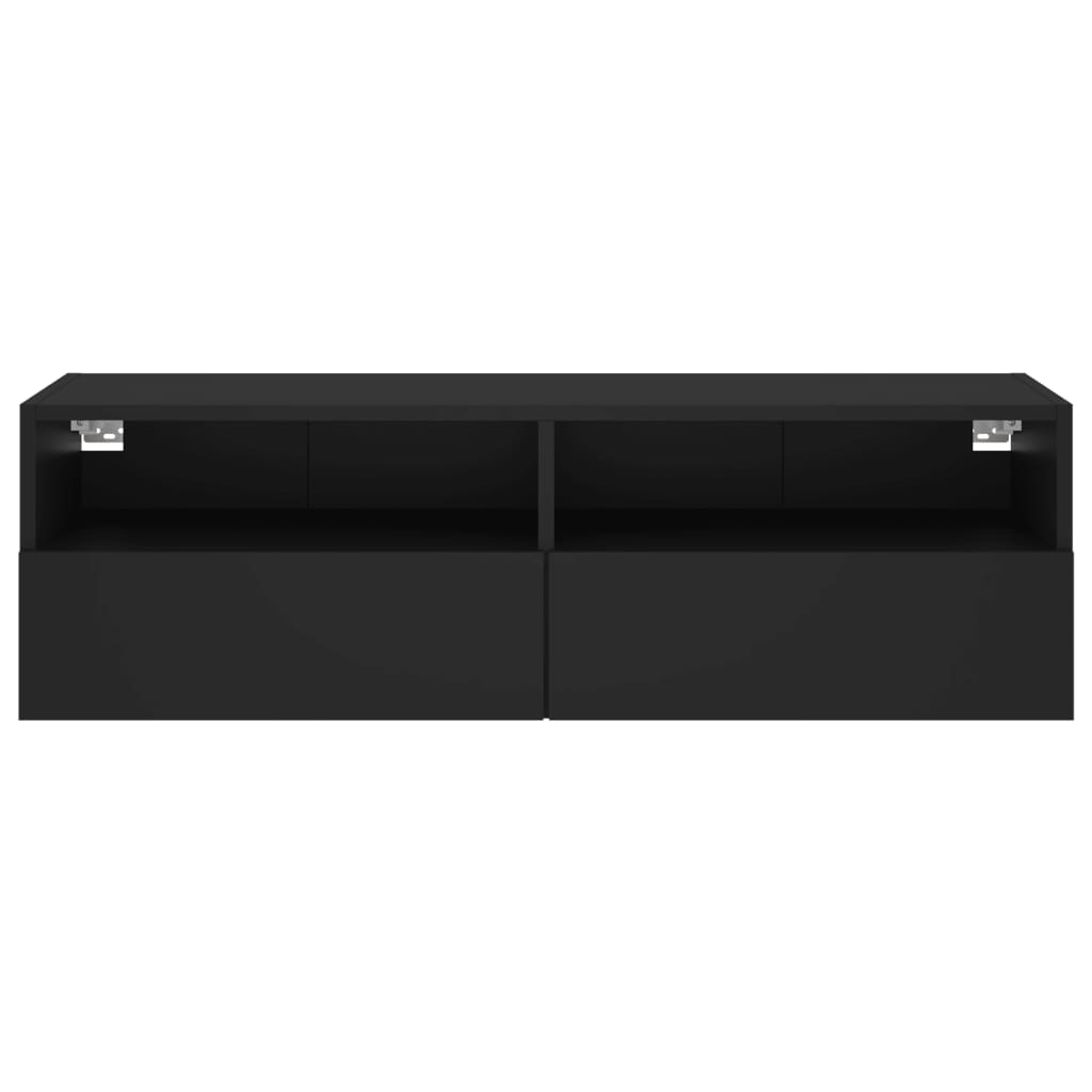 vidaXL TV Wall Cabinet Black 100x30x30 cm Engineered Wood