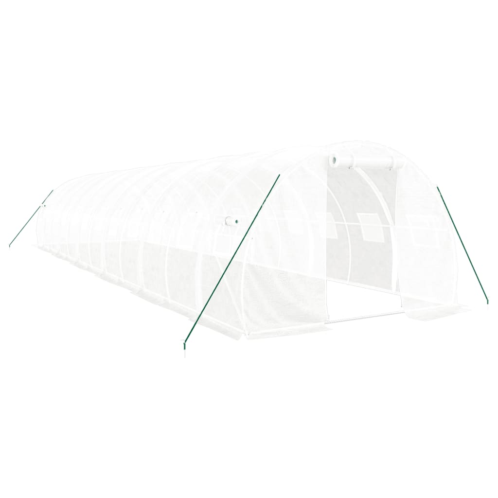 vidaXL Greenhouse with Steel Frame White 36 m² 12x3x2 m