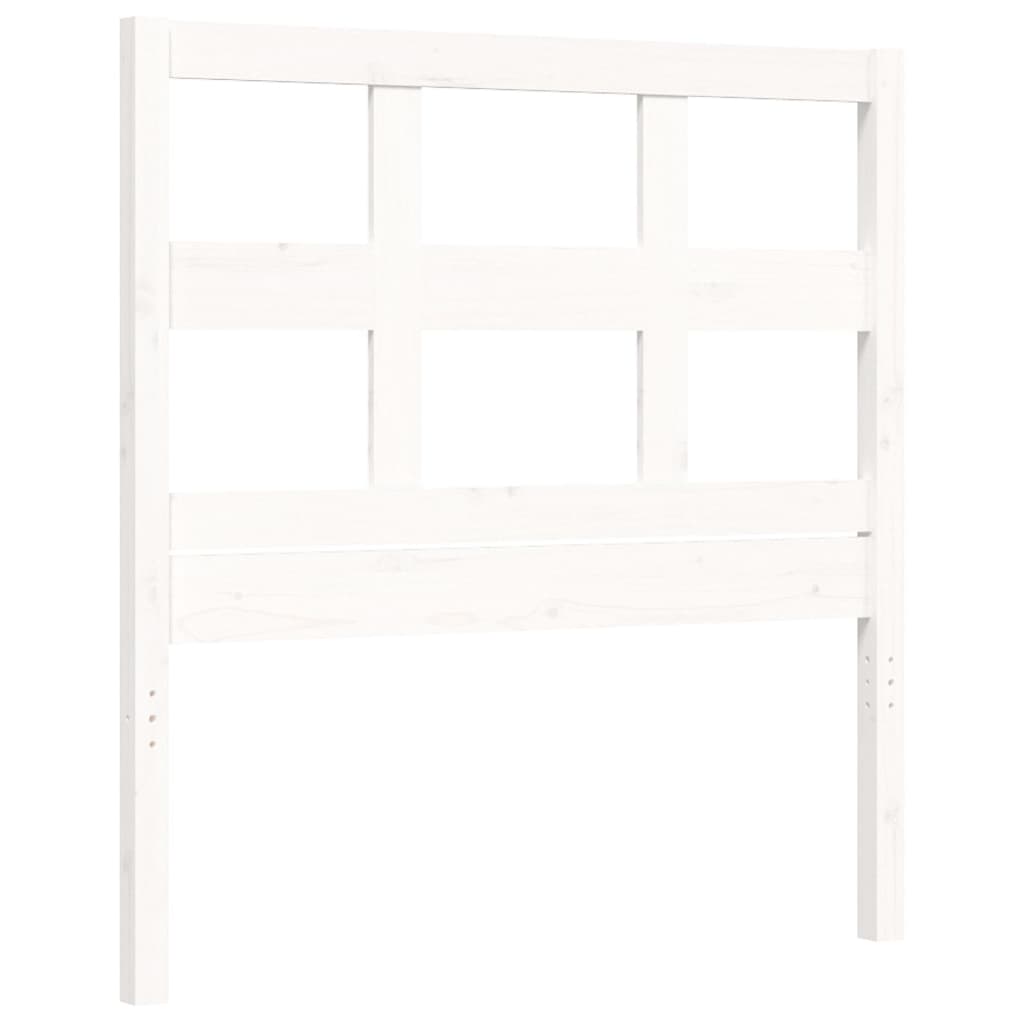 vidaXL Bed Frame with Headboard White Single Solid Wood