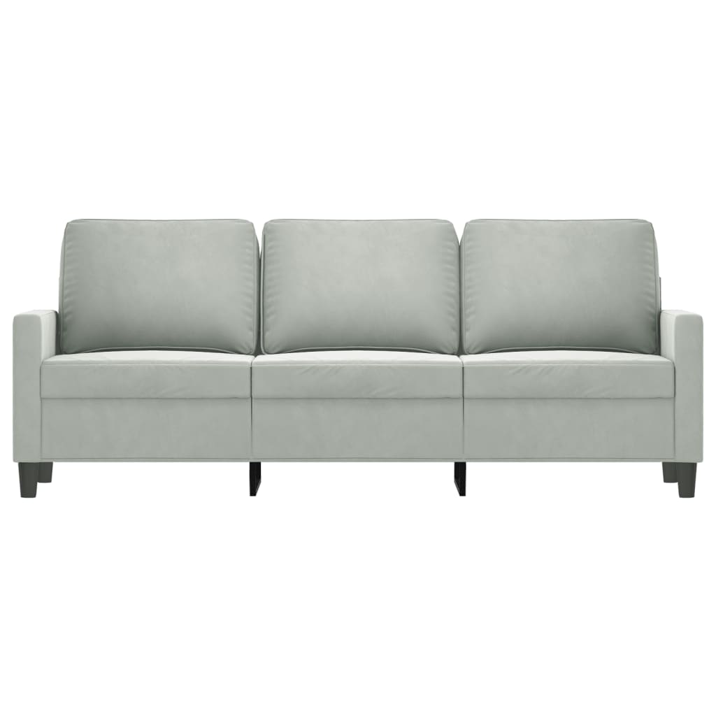 vidaXL 3-Seater Sofa Light Grey 180 cm Velvet