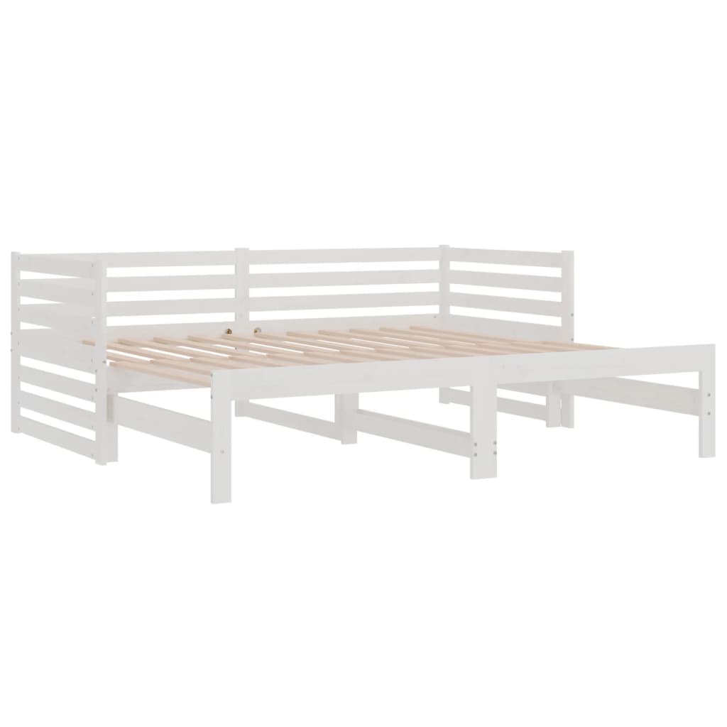 vidaXL Pull-out Day Bed without Mattress White 2x(90x190) cm