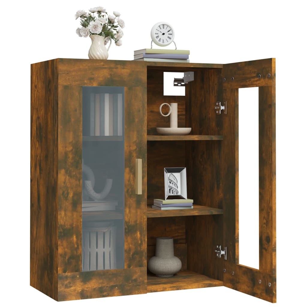 vidaXL Hanging Wall Cabinet Smoked Oak 69.5x34x90 cm