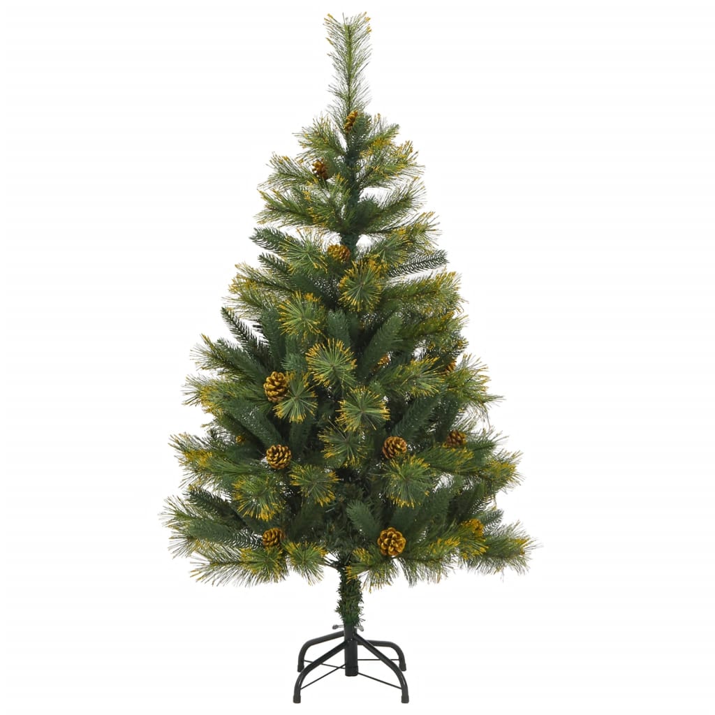 vidaXL Artificial Hinged Christmas Tree 150 LEDs & Ball Set 120 cm