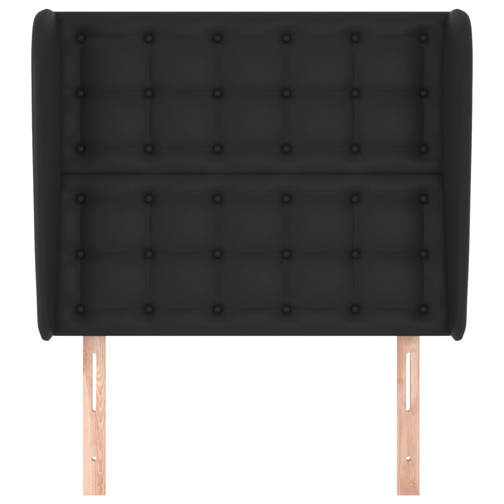 vidaXL Headboard with Ears Black 83 cm Faux Leather