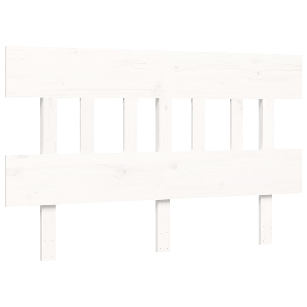 vidaXL Bed Frame without Mattress White Double Solid Wood