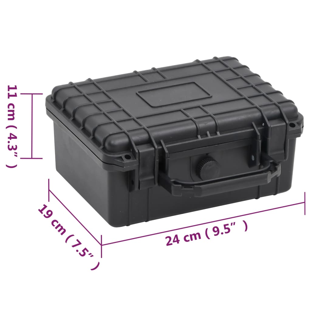 vidaXL Portable Flight Case Black 24x19x11 cm PP