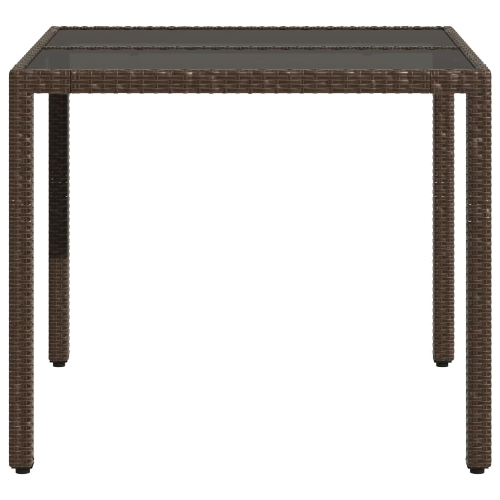 vidaXL Garden Table Brown 90x90x75 cm Poly Rattan