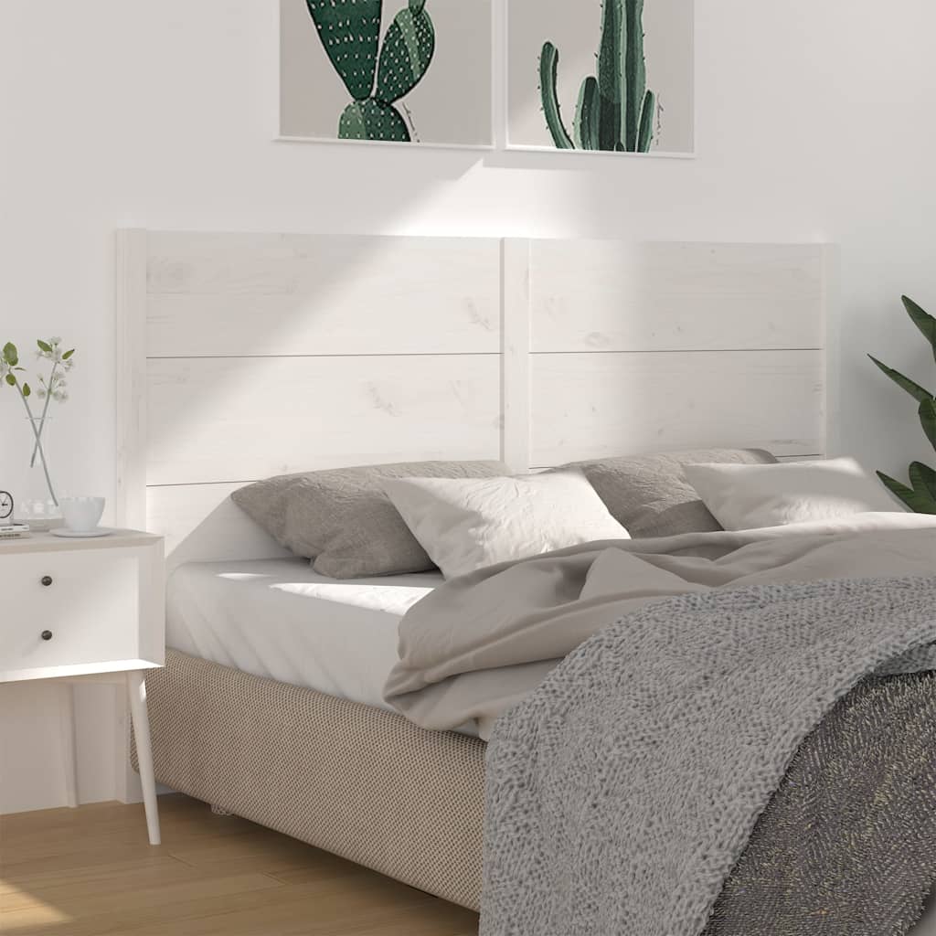 vidaXL Headboard White 156x4x100 cm Solid Wood Pine