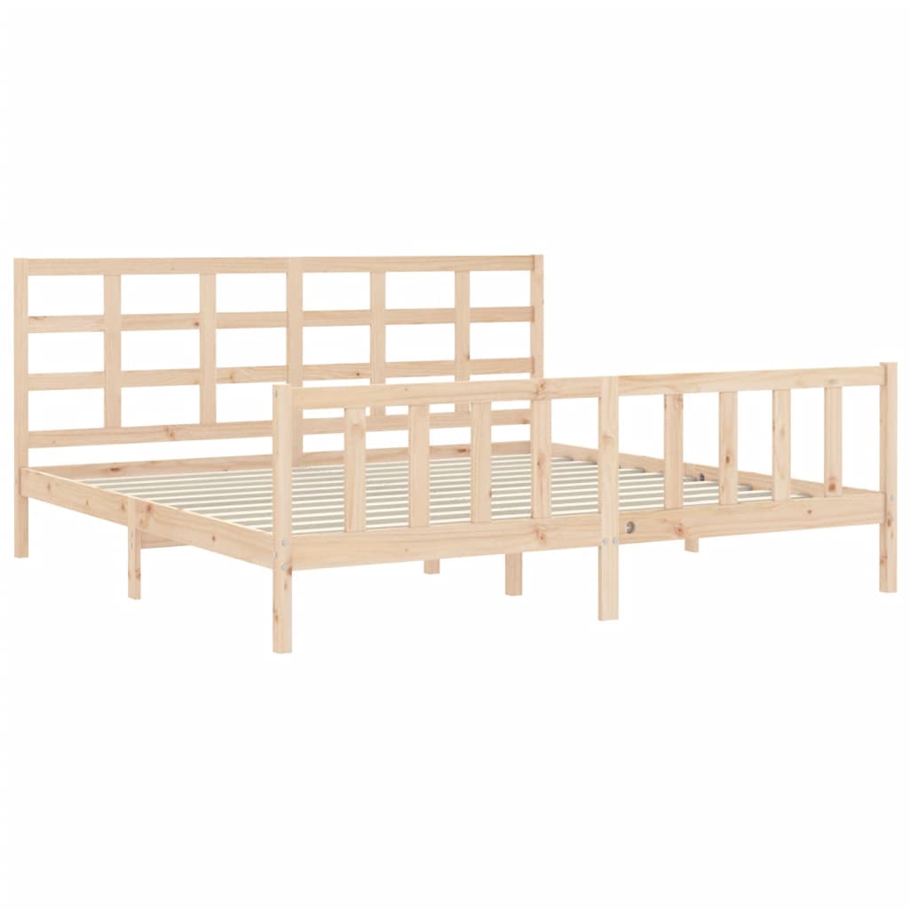 vidaXL Bed Frame with Headboard 180x200 cm Super King Solid Wood