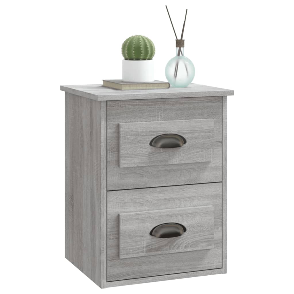 vidaXL Wall-mounted Bedside Cabinet Grey Sonoma 41.5x36x53cm