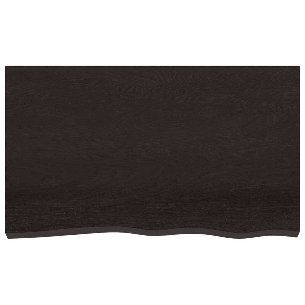 vidaXL Bathroom Countertop Dark Brown 100x60x(2-6) cm Treated Solid Wood