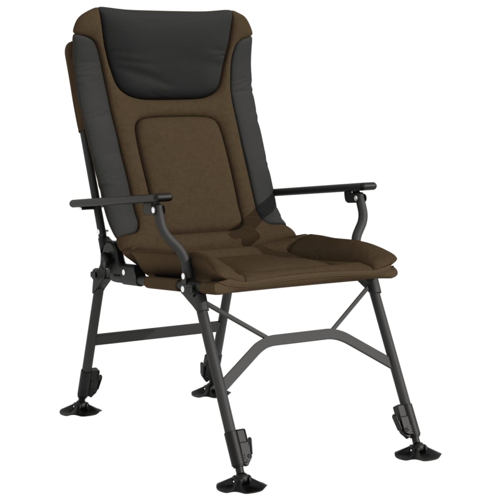 vidaXL Fishing Chair with Armrest Foldable Taupe