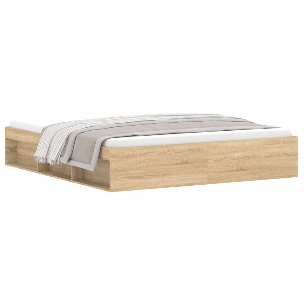 vidaXL Bed Frame without Mattress Sonoma Oak 180x200 cm Super King Size