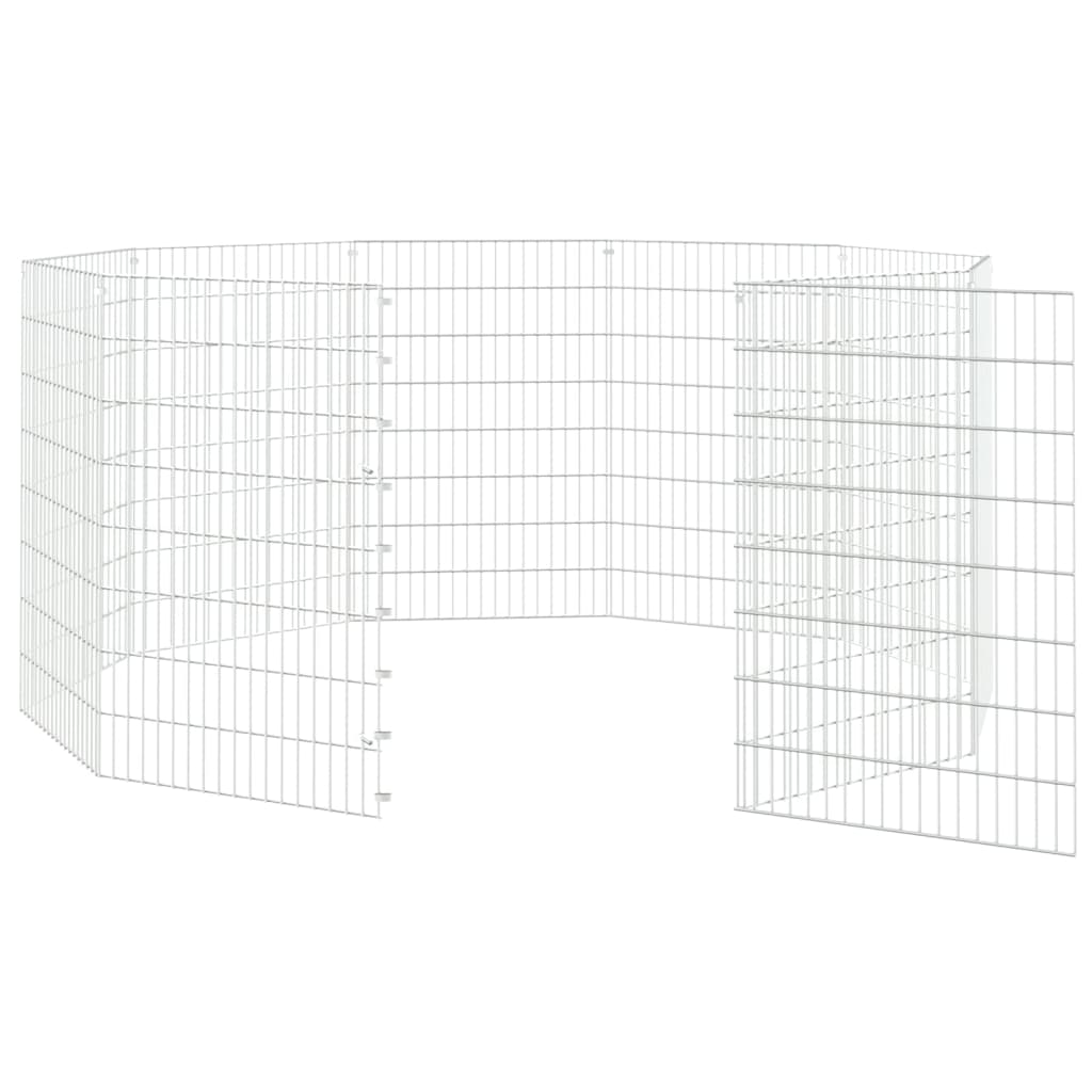 vidaXL Free Range Animal Enclosure 10-Panel 54x80 cm Galvanised Iron