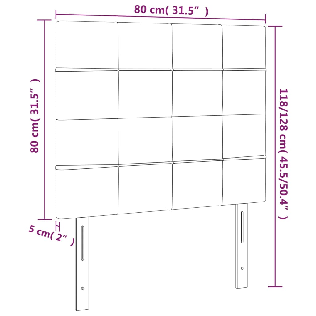 vidaXL Headboards 2 pcs Dark Grey 80 cm Fabric