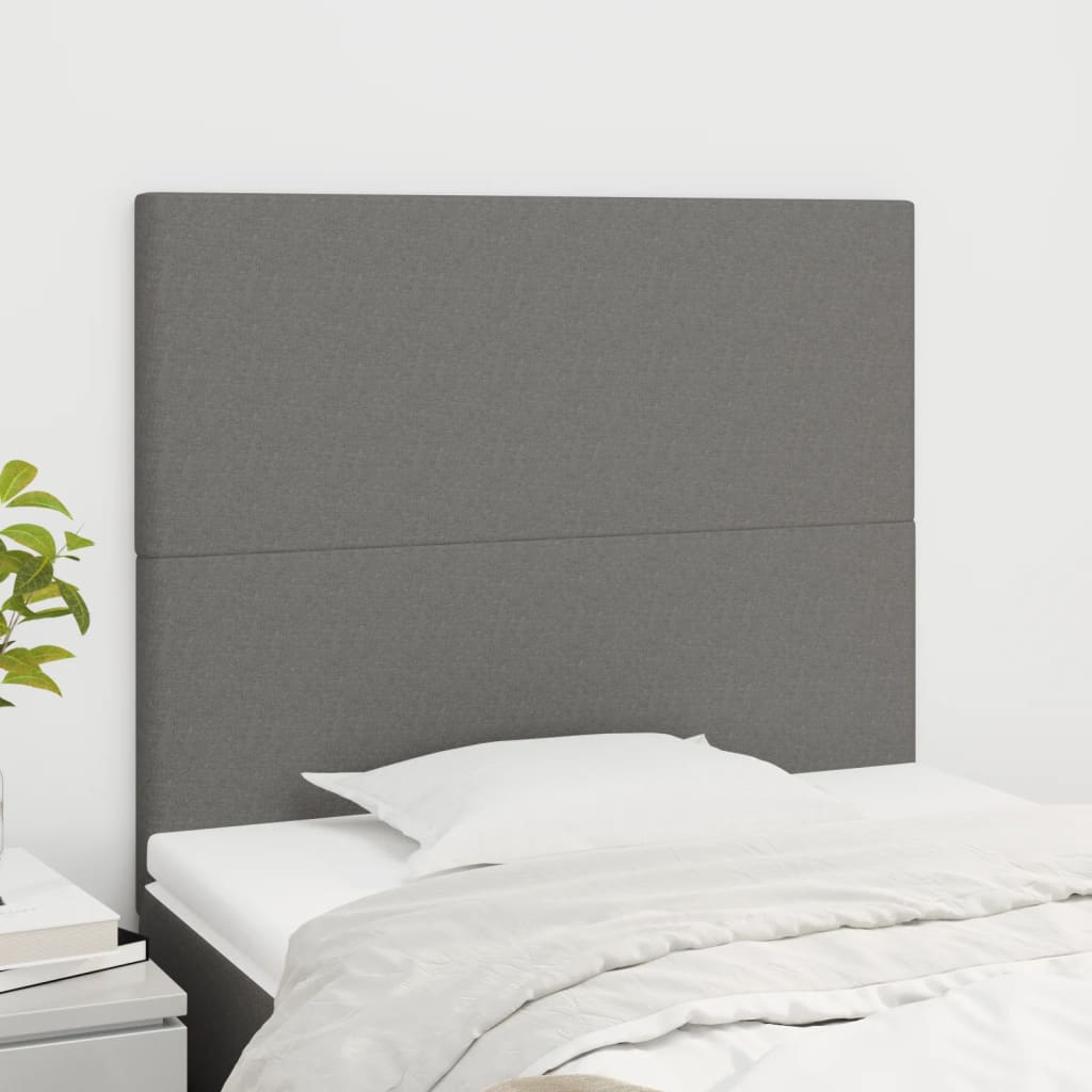 vidaXL Headboards 2 pcs Dark Grey 100 cm Fabric