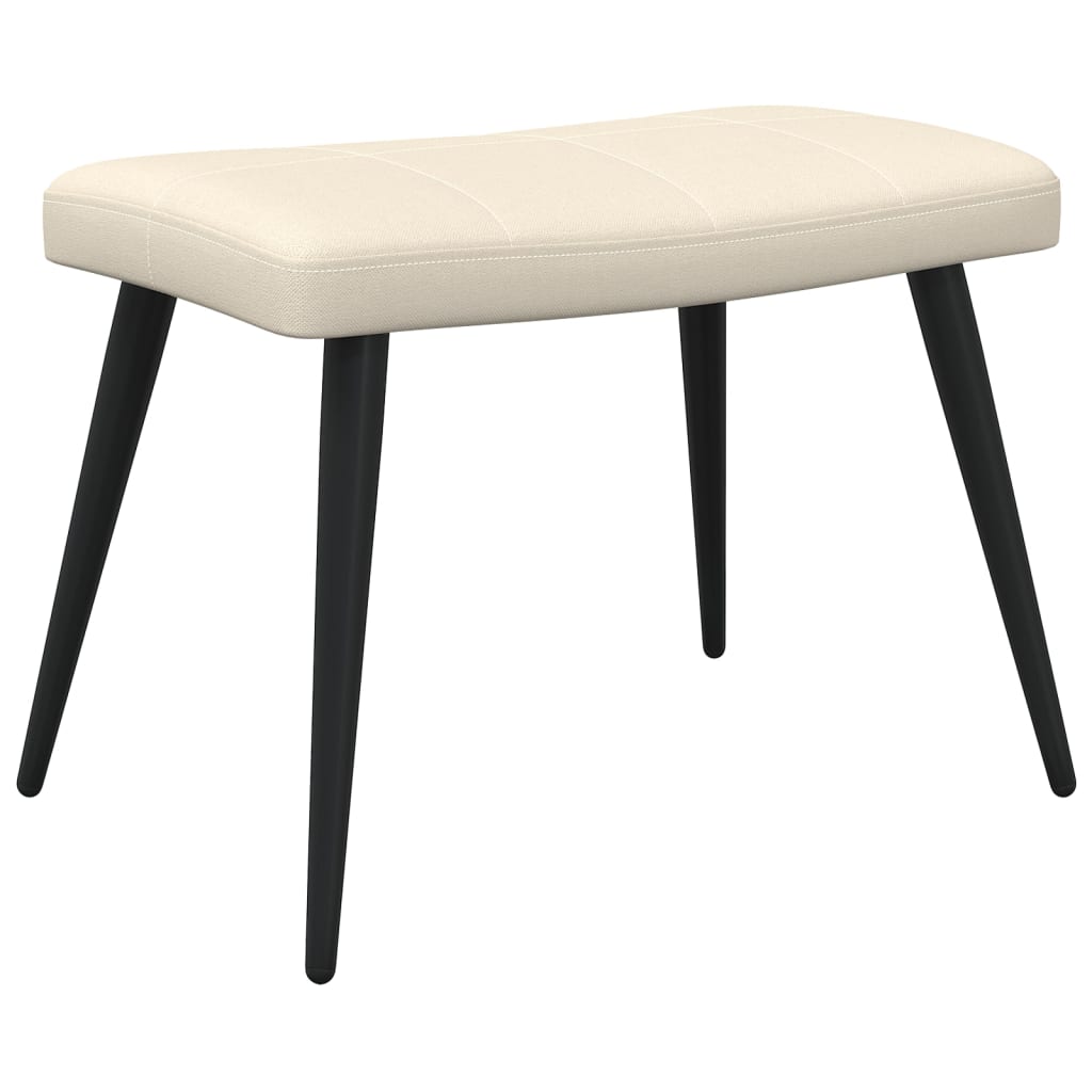 vidaXL Relaxing Chair with a Stool Cream Fabric