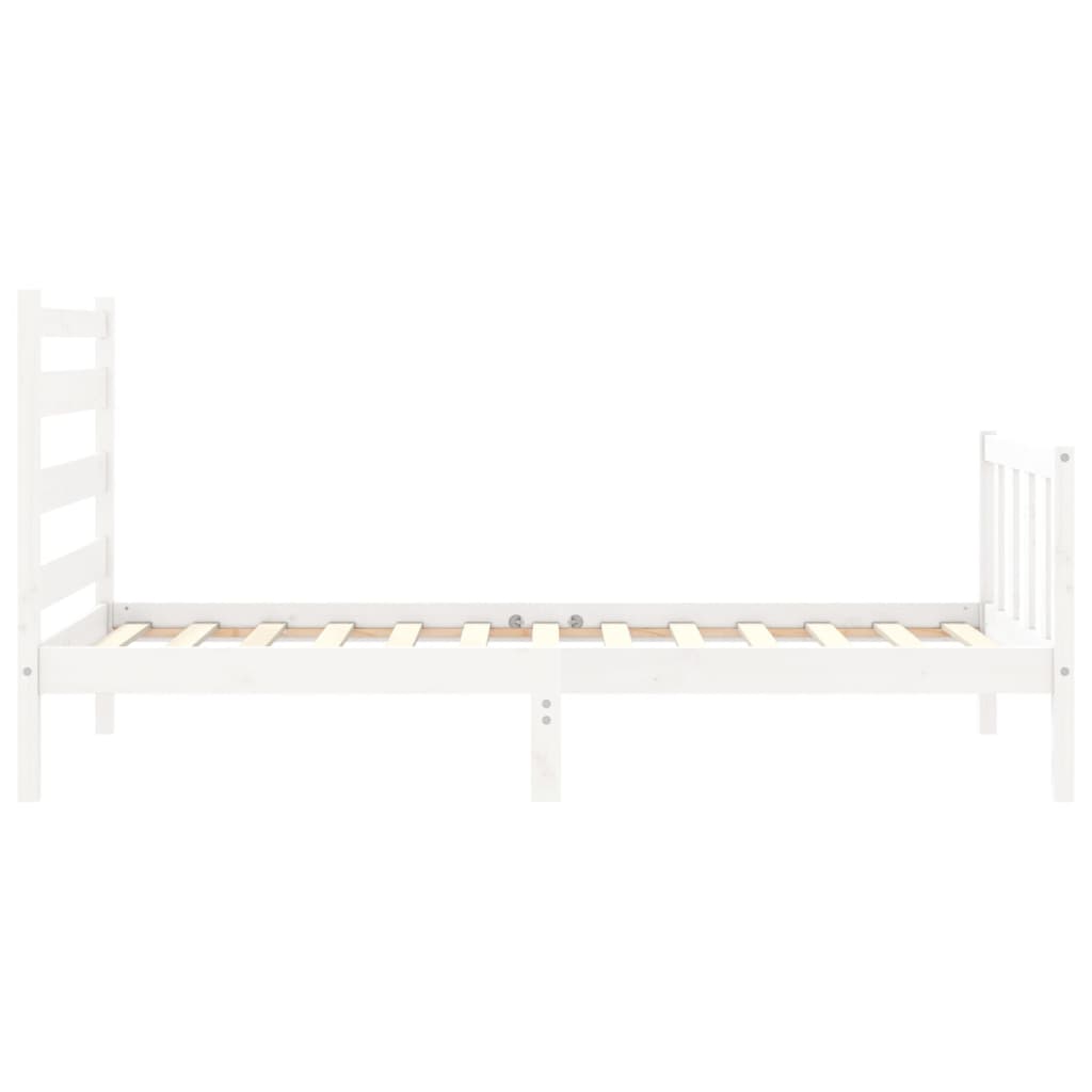 vidaXL Bed Frame without Mattress White 90x190 cm Single Solid Wood Pine