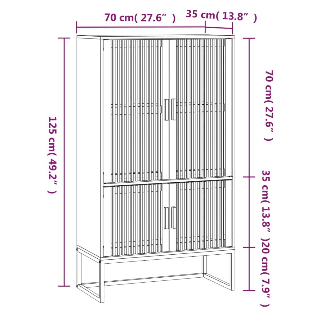 vidaXL Highboard 70x35x125 cm Engineered Wood