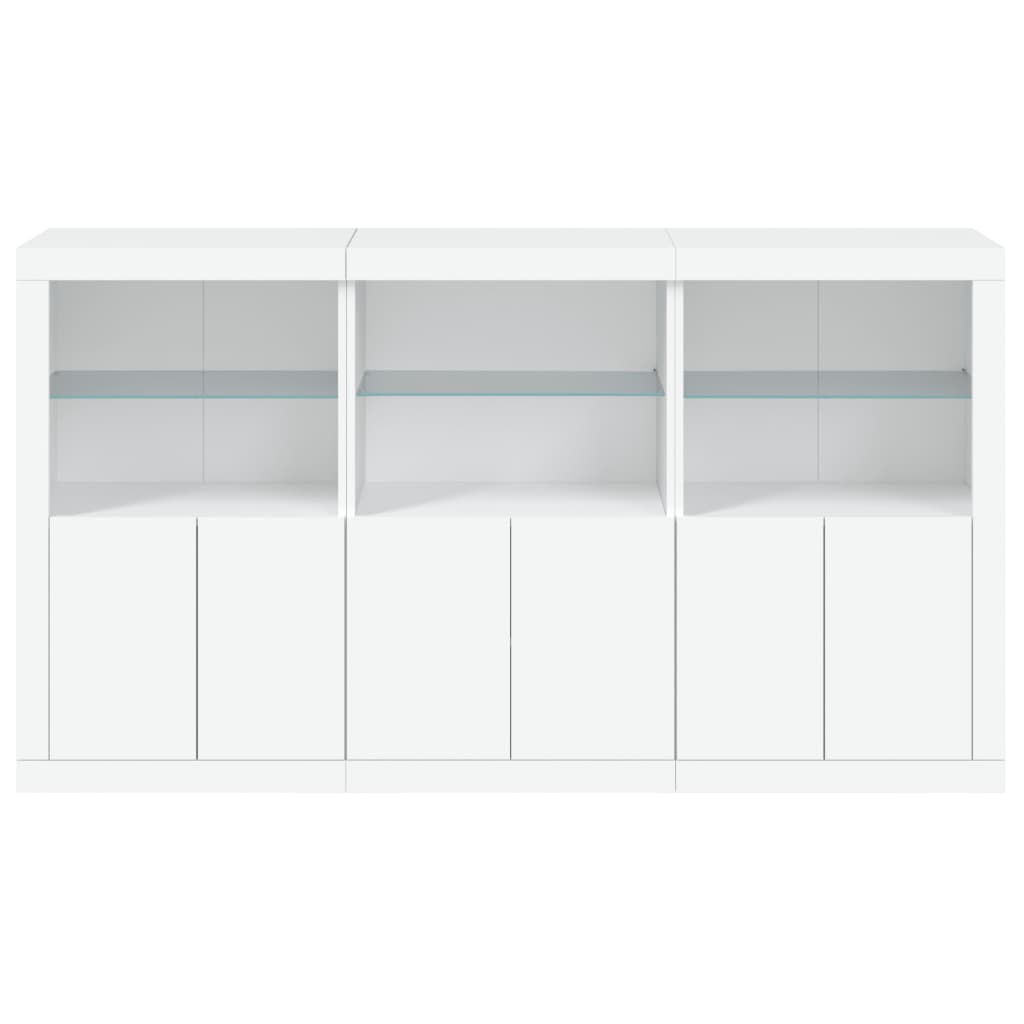 vidaXL Sideboard with LED Lights White 181.5x37x100 cm