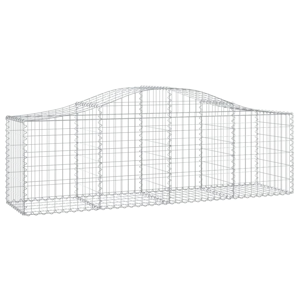 vidaXL Arched Gabion Basket 200x50x60/80 cm Galvanised Iron