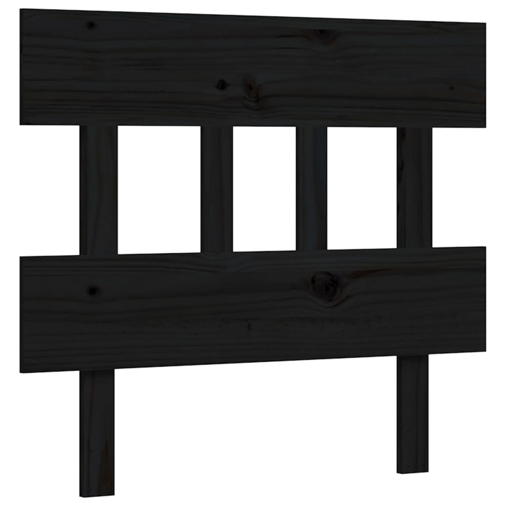 vidaXL Bed Frame without Mattress Black Single Solid Wood Pine