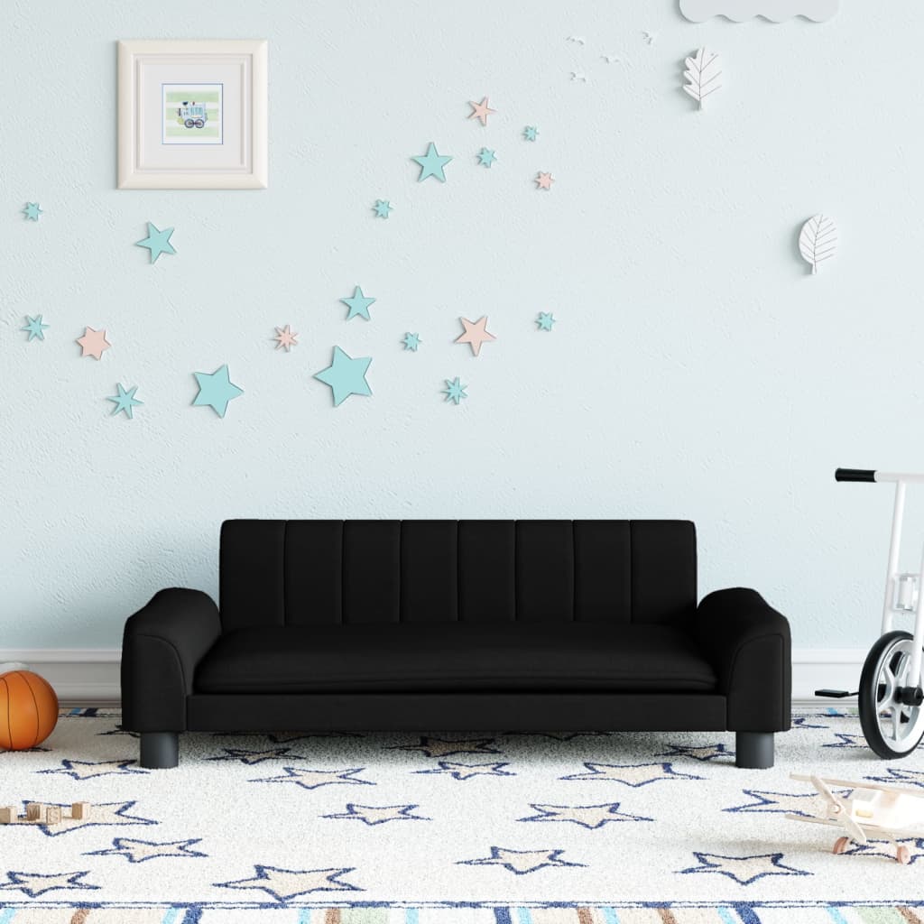 vidaXL Kids Sofa Black 90x53x30 cm Fabric