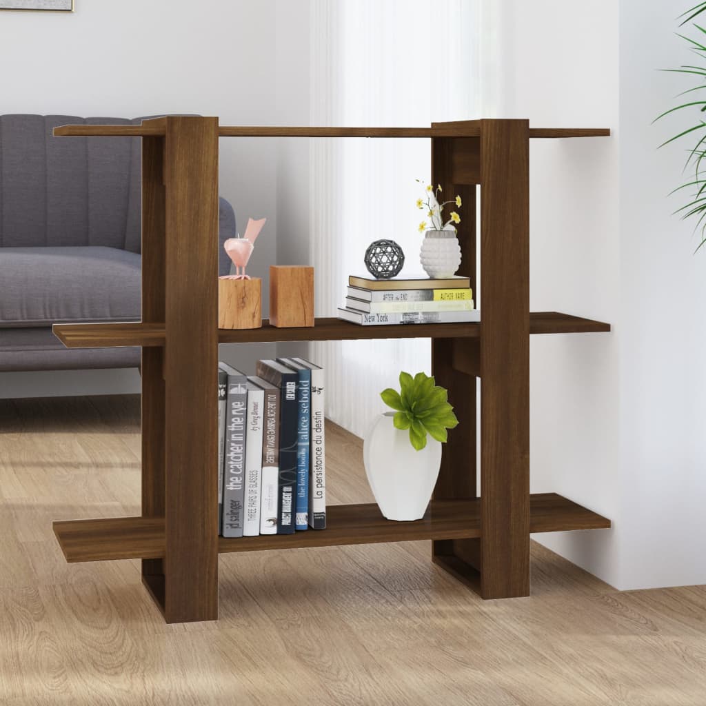 vidaXL Book Cabinet/Room Divider Brown Oak 100x30x87 cm