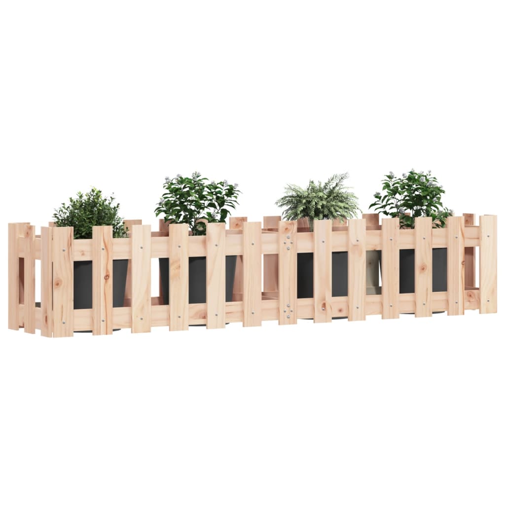 vidaXL Garden Raised Bed with Fence Design 150x30x30 cm Solid Wood Pine