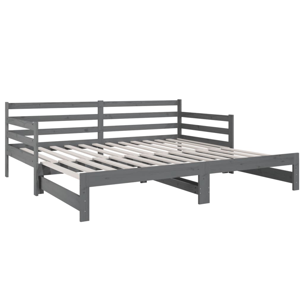 vidaXL Pull-out Day Bed without Mattress Grey 2x(90x190)cm