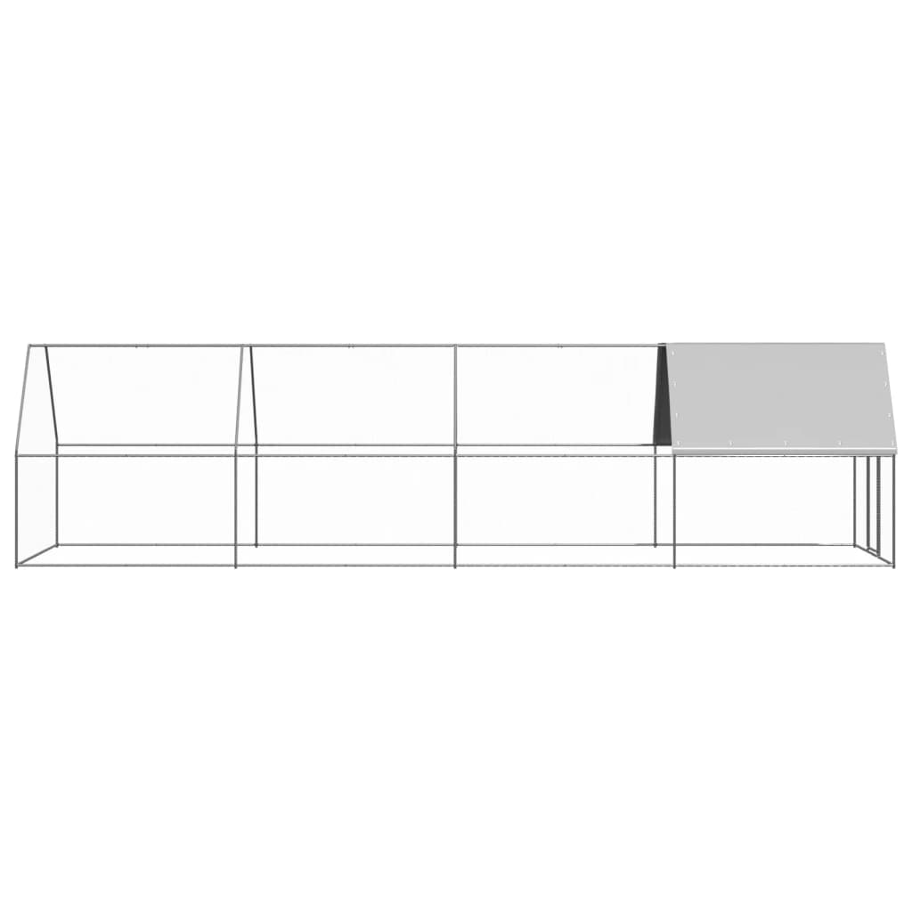 vidaXL Chicken Cage 2x8x2 m Galvanised Steel