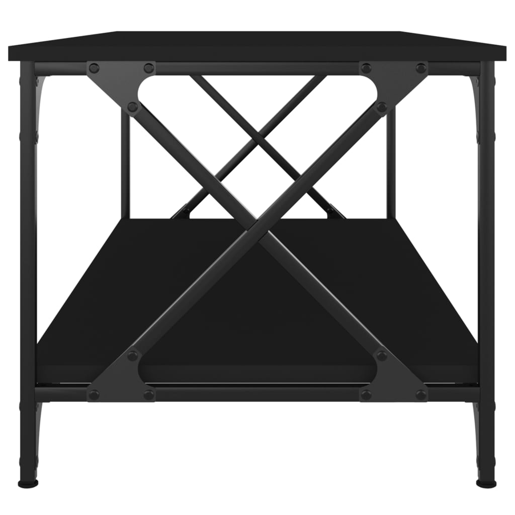 vidaXL Coffee Table Black 100x50x45 cm Engineered Wood and Iron