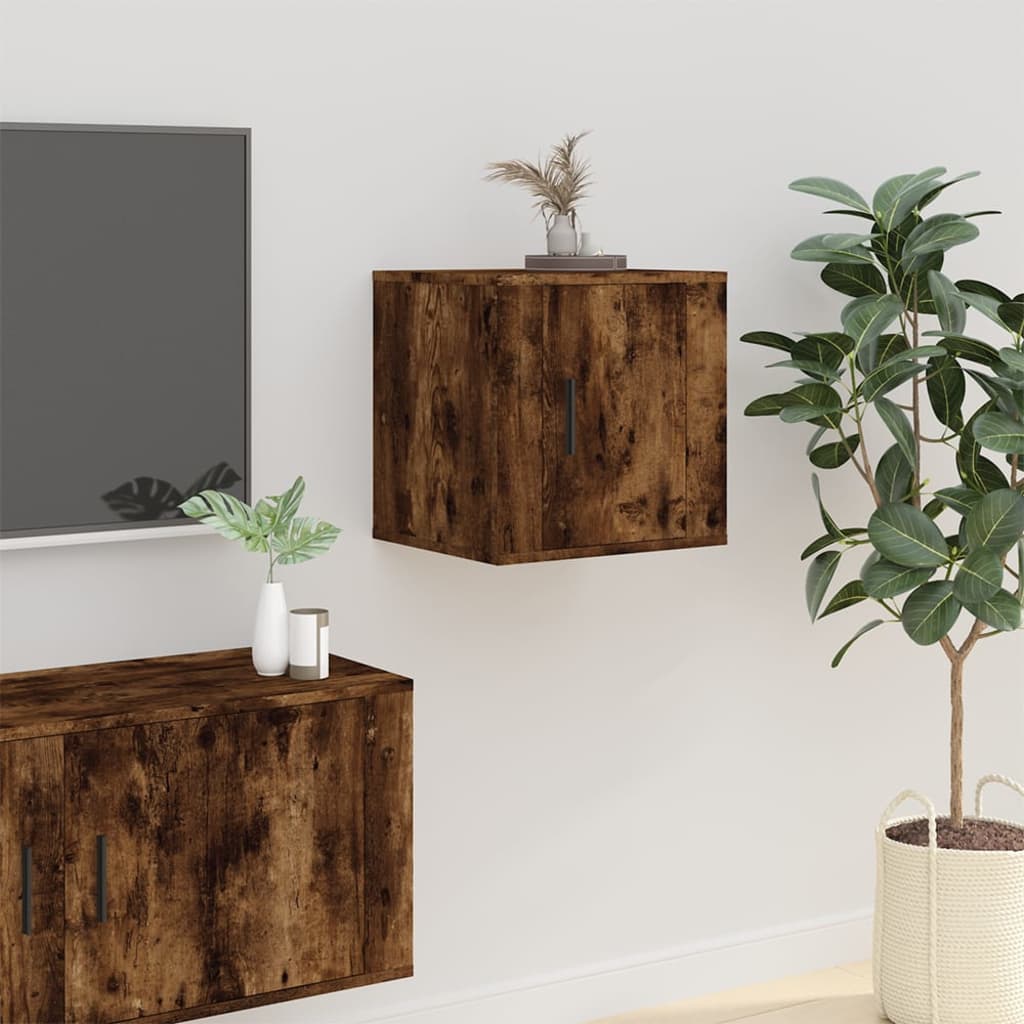 vidaXL Wall Mounted TV Cabinets 2 pcs Smoked Oak 40x34.5x40 cm